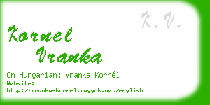 kornel vranka business card